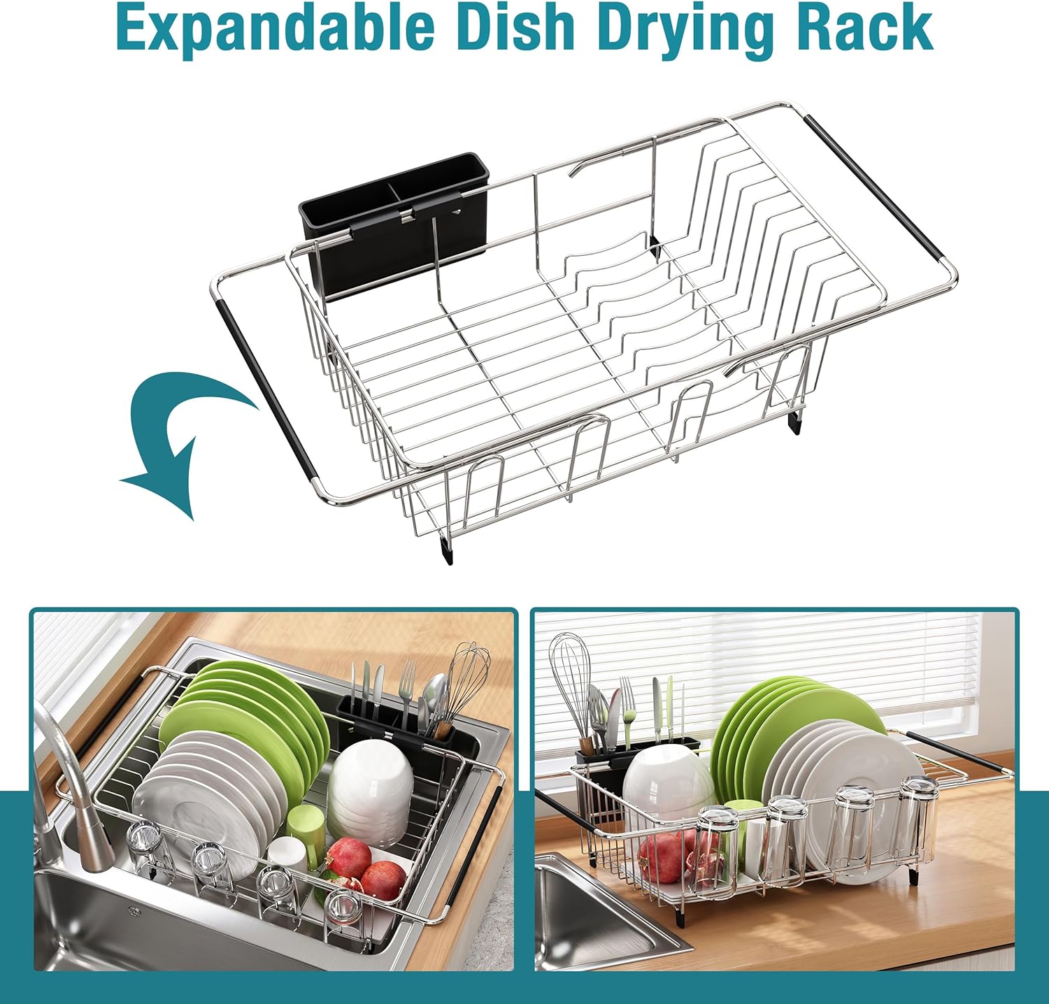 Expandable Stainless Steel Sink Dish Rack