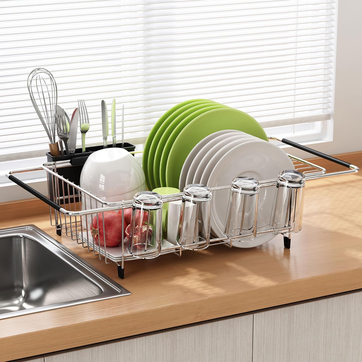 Expandable Stainless Steel Sink Dish Rack