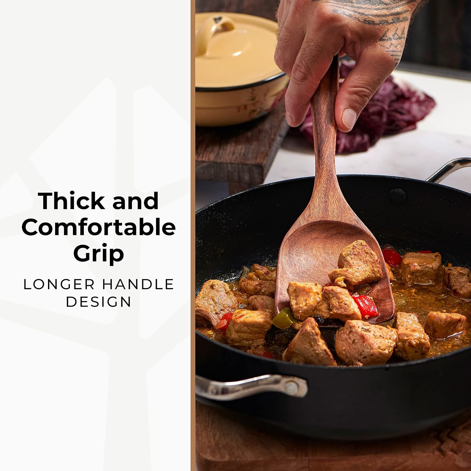 Non-Scratch Wooden Cooking Utensils Set