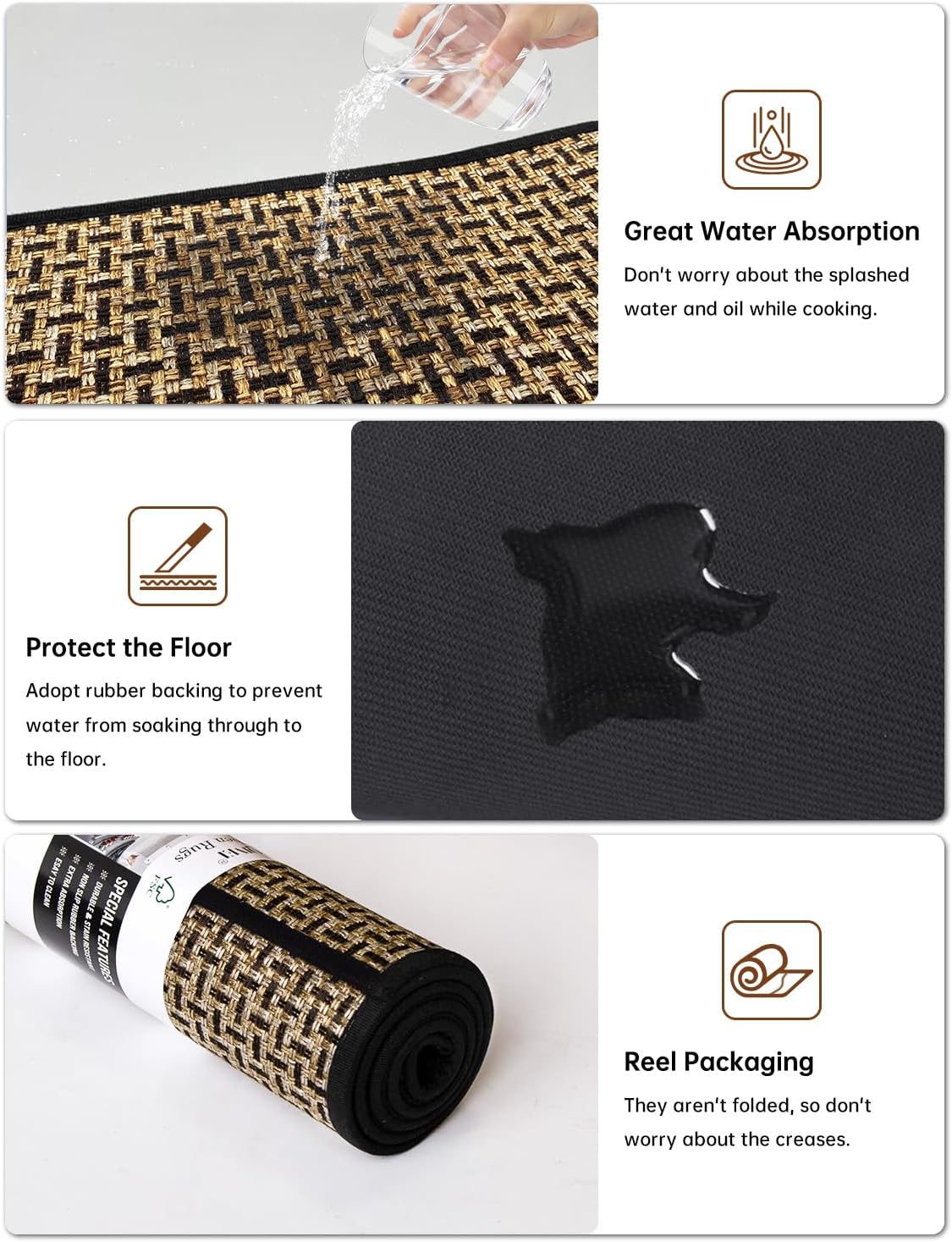 Non Slip Washable Kitchen Floor Mats Set