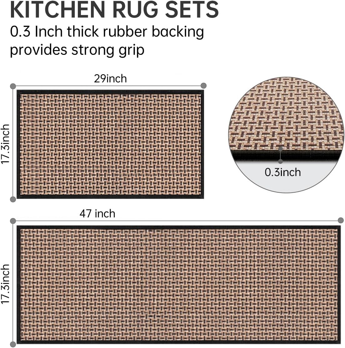Non Slip Washable Kitchen Floor Mats Set